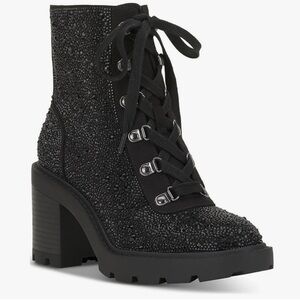 INC Shada Embellished Bling Lace Up Boots